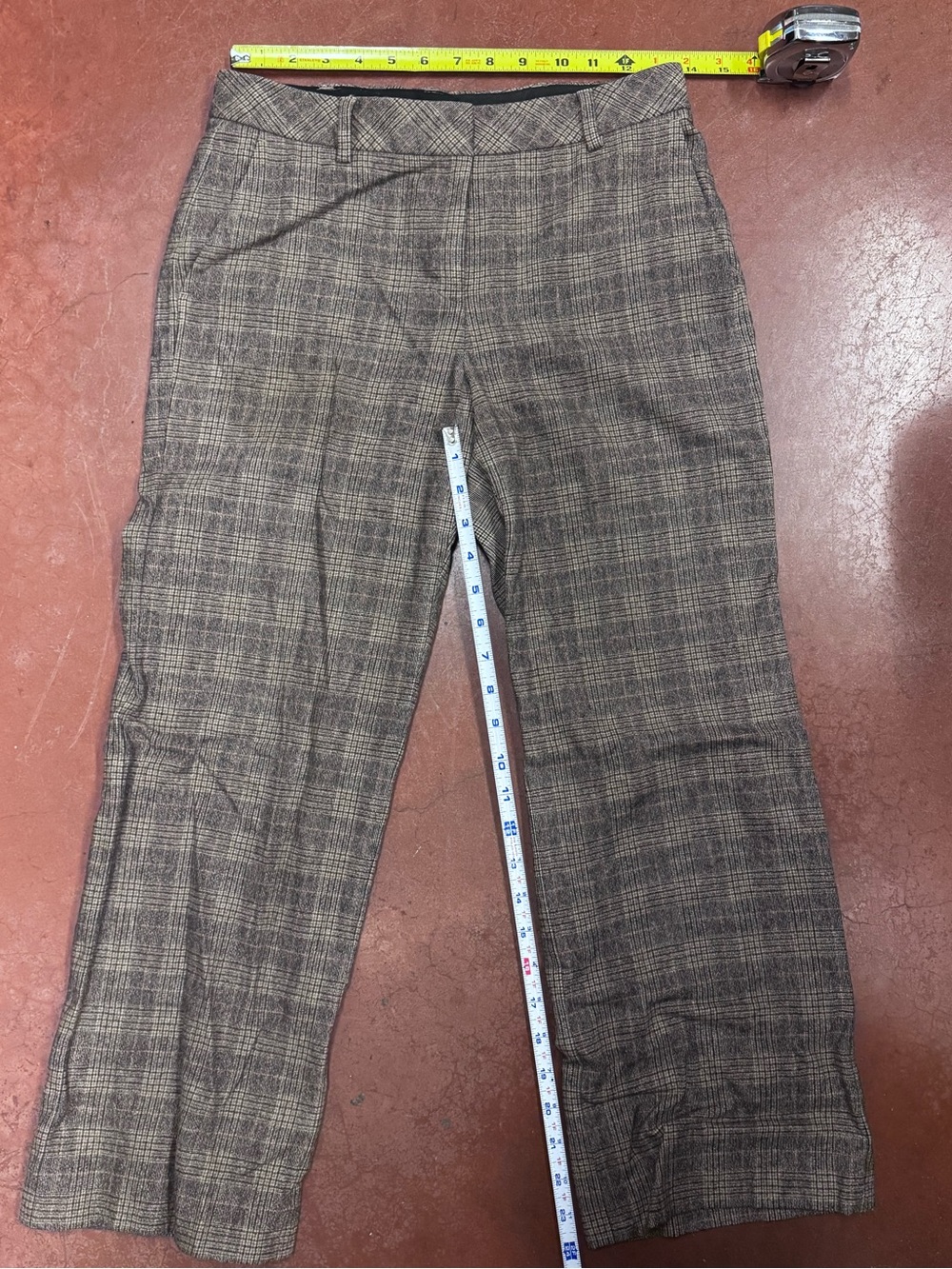 Saks Fifth Avenue Brown Plaid Dress Trousers